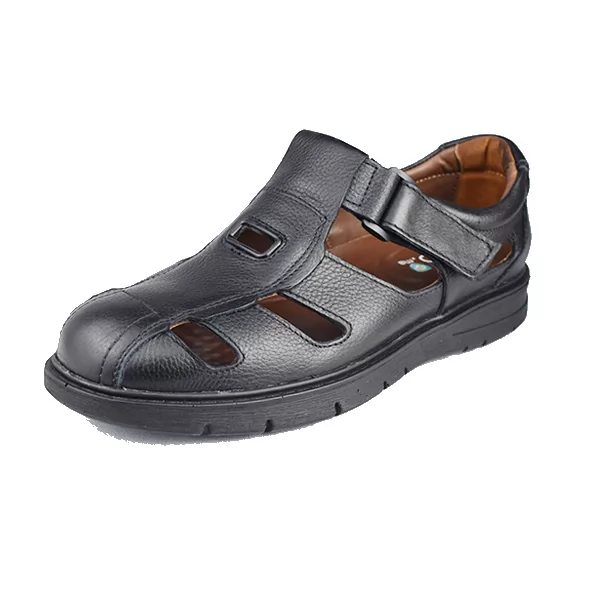 CHAUSSURE Confort SM120 noir cuir .......... sandale médicale femme confortable Maroc